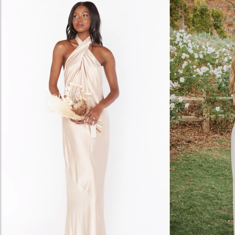 Show me your mumu Jasmine Halter Maxi Dress XS - champagne